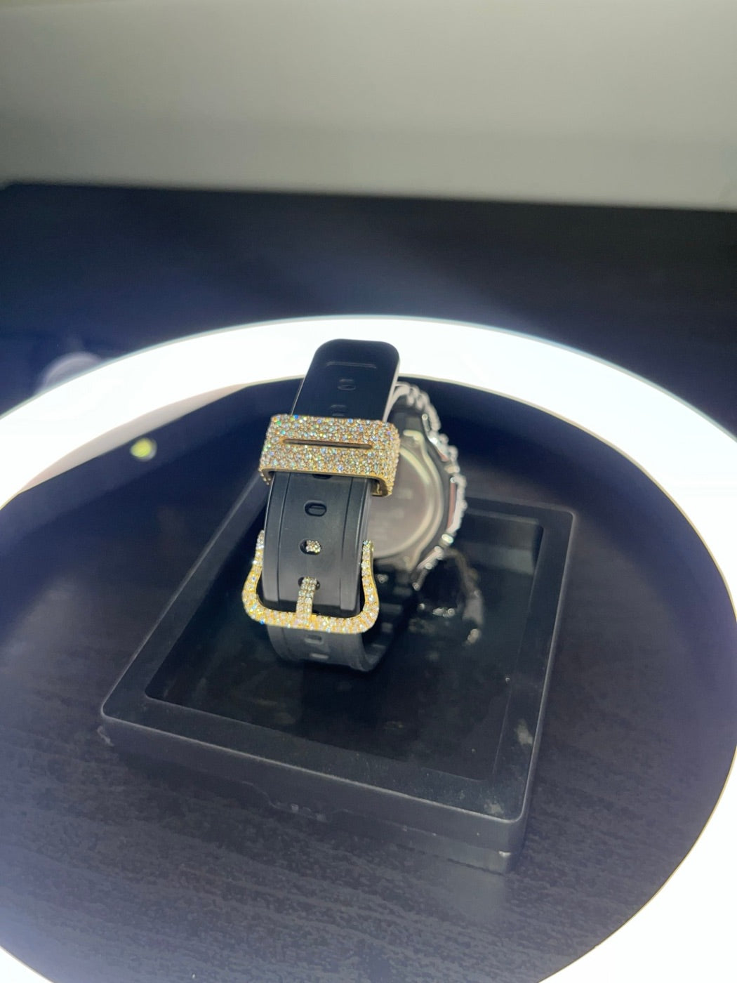 Gold Rush iced gold buckle and strap keeper